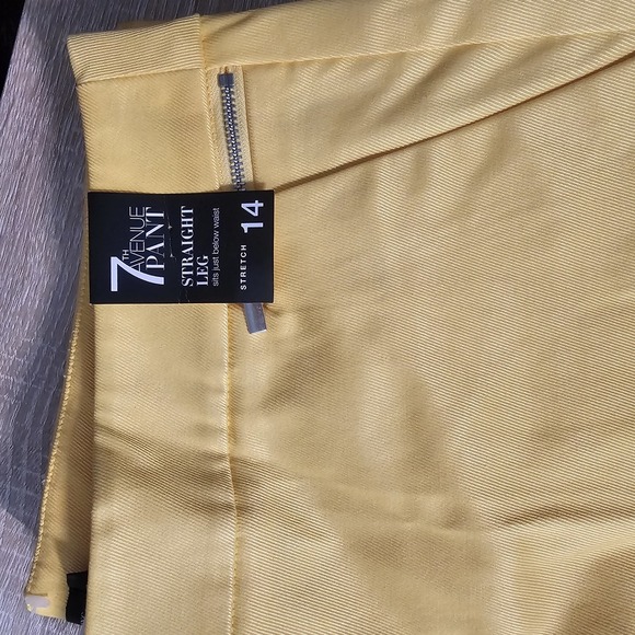 NWT NY&CO | YELLOW STRAIGHT LEG STRETCH DRESS PANT SIZE 14 - Picture 2 of 7